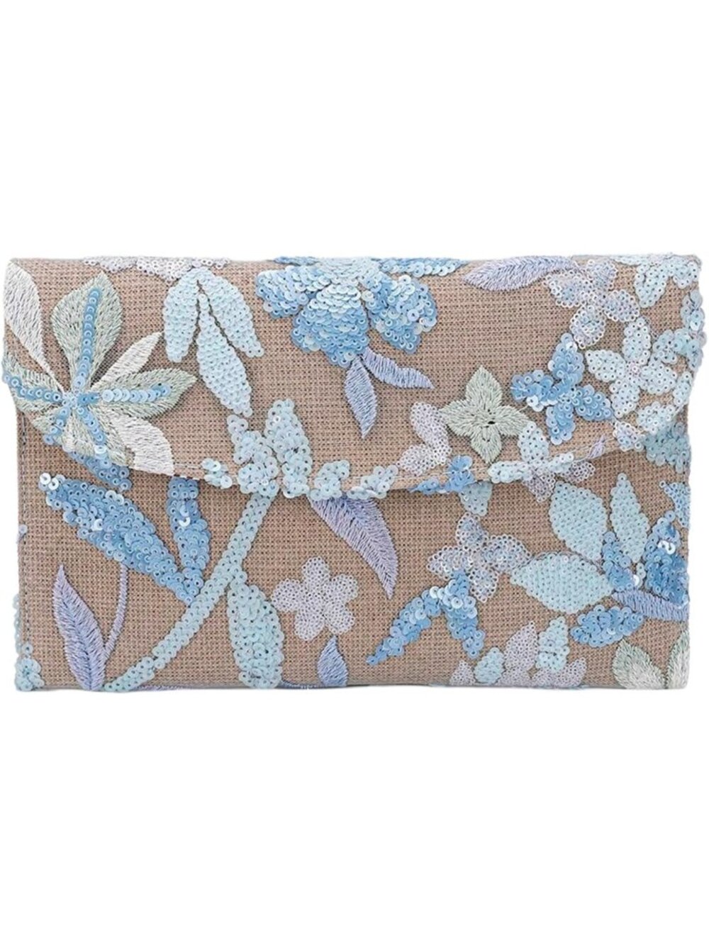 Floral Beaded Clutch Purse - Sequin Evening Handbag for Parties & Events